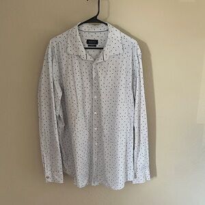 Bugatti Men's blue Button-Up Shirt with tiny guitars